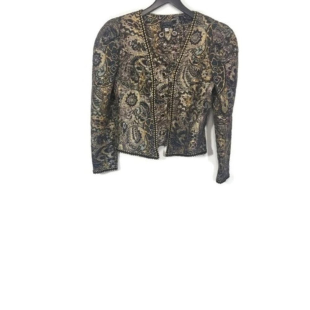 Vintage Cachet by Bari Protas Jacquard Blazer 5/6